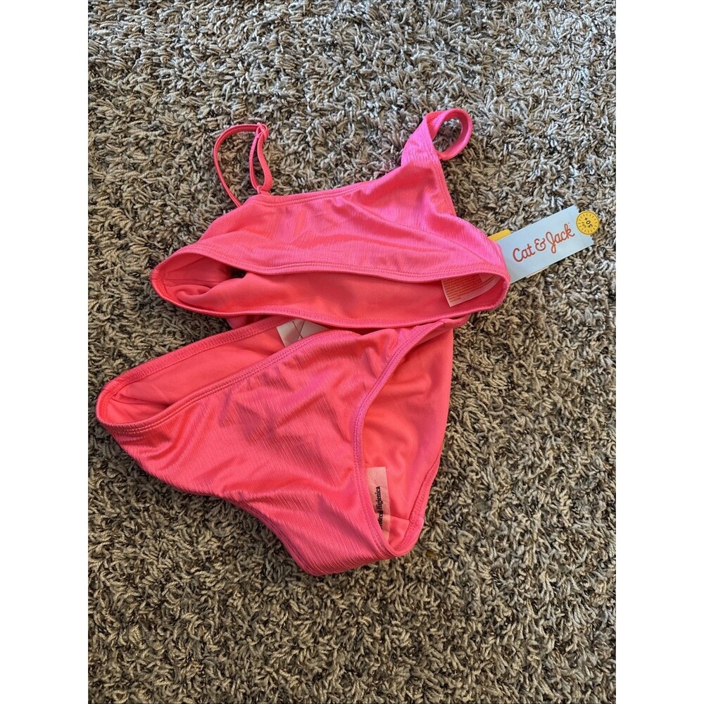 Cat & Jack Pink Swim Set Size L (10/12) Bikini Girls Kids